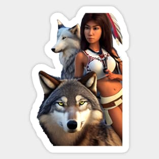 A close wolf pack Sticker